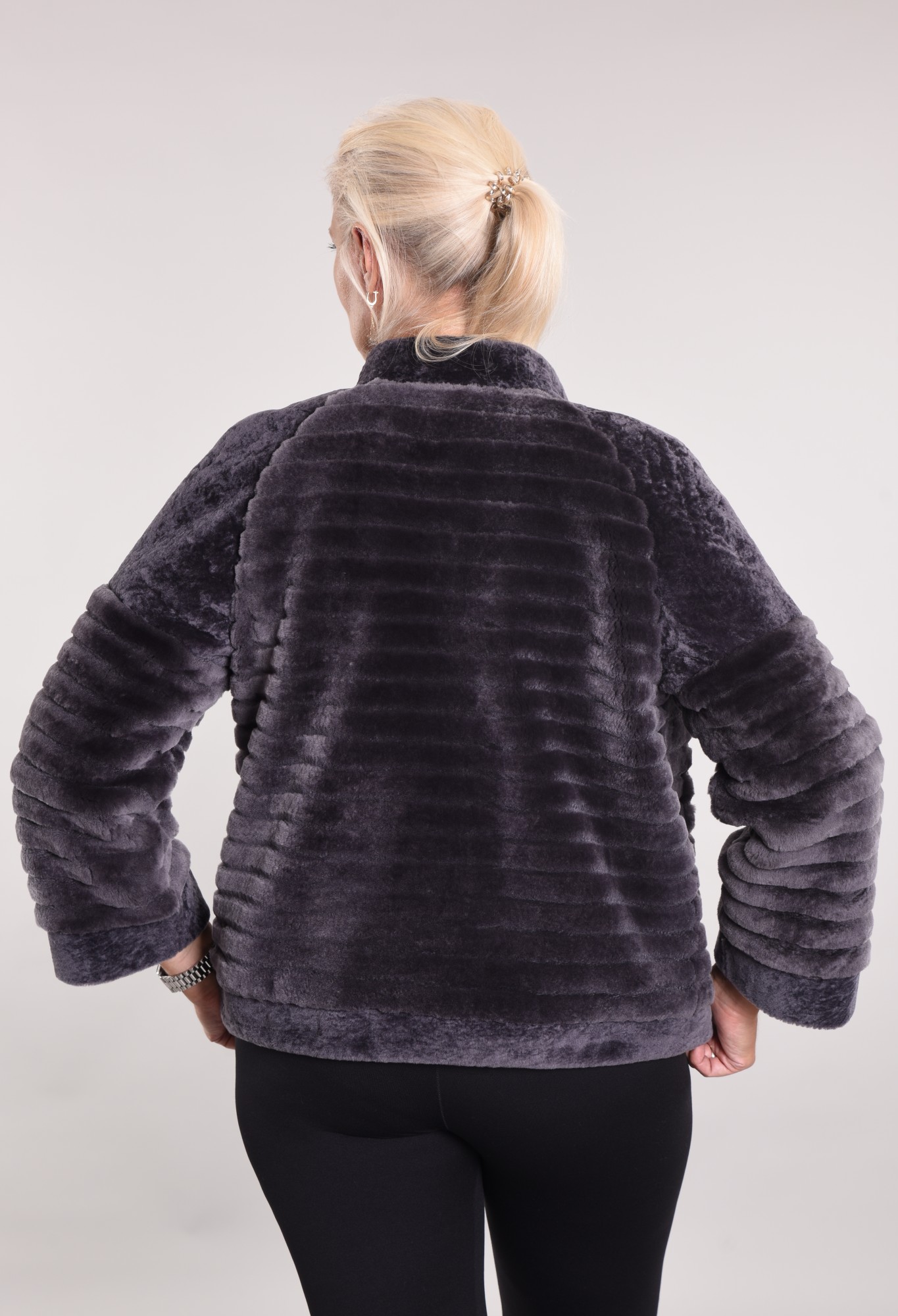 Астраган на подкладе со вставками мутона