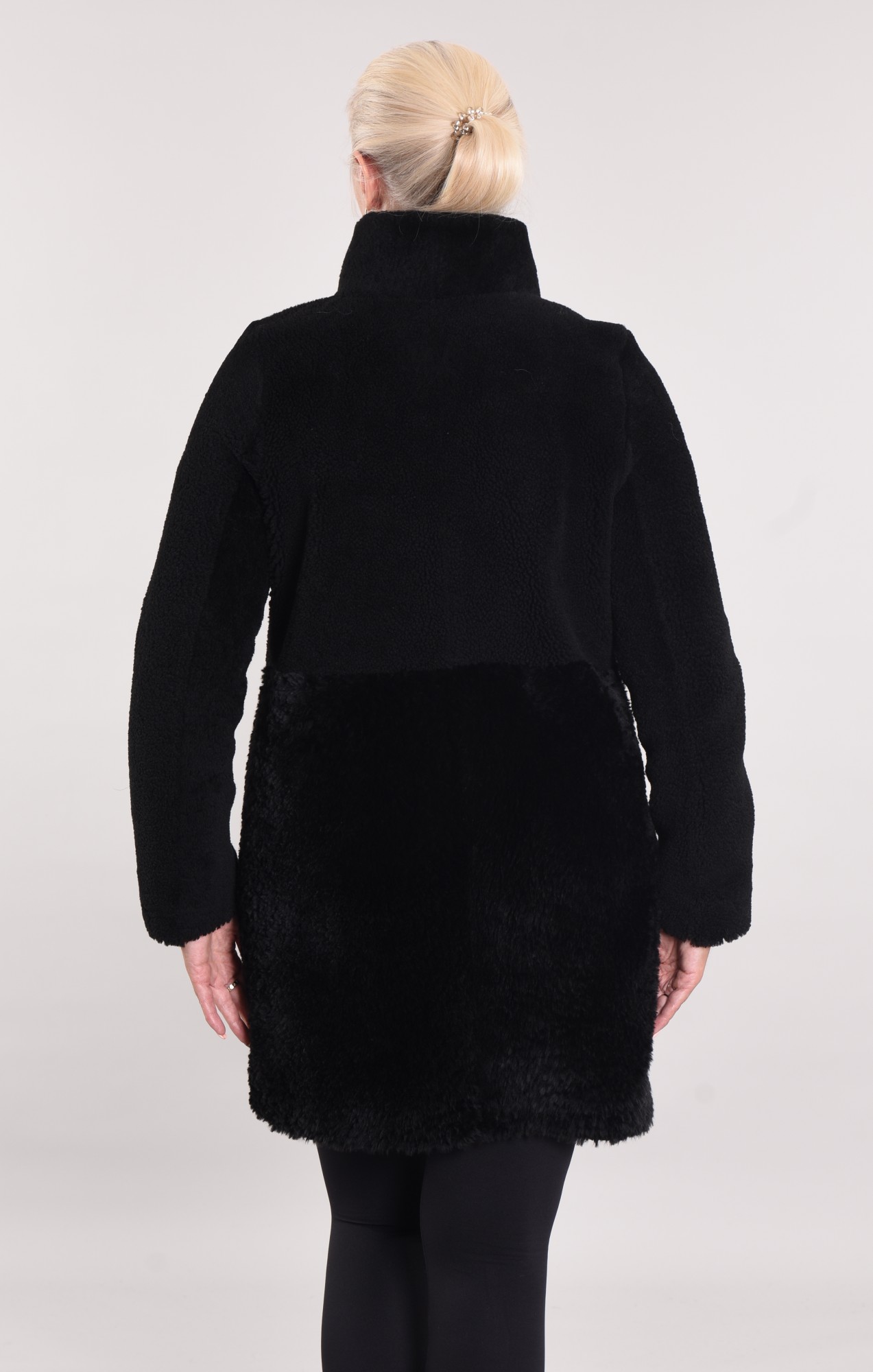 Комбинированная дублёнка сверху кёрли, низ тифтик