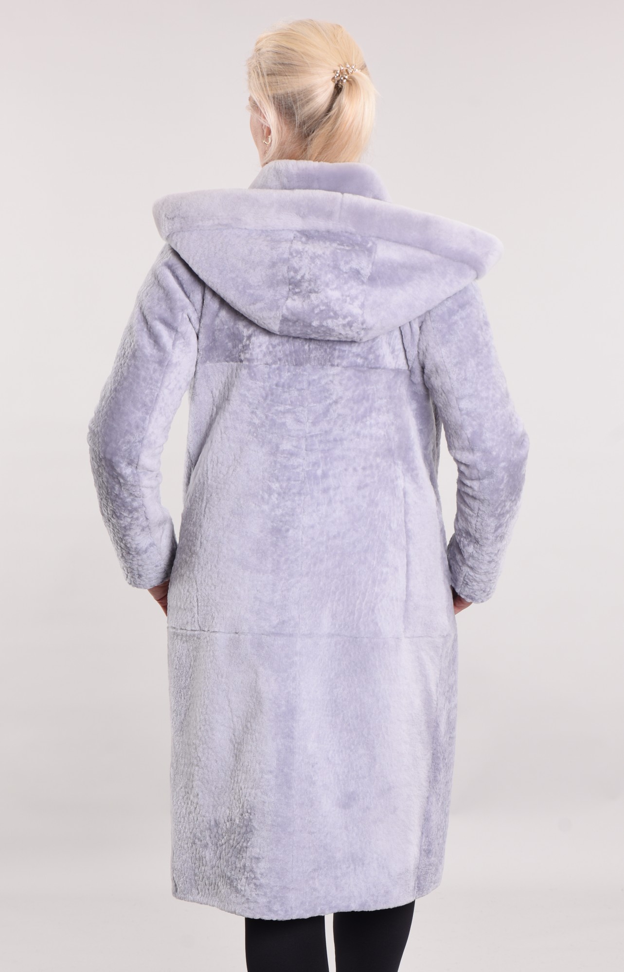 Astragan reversible with detachable hood