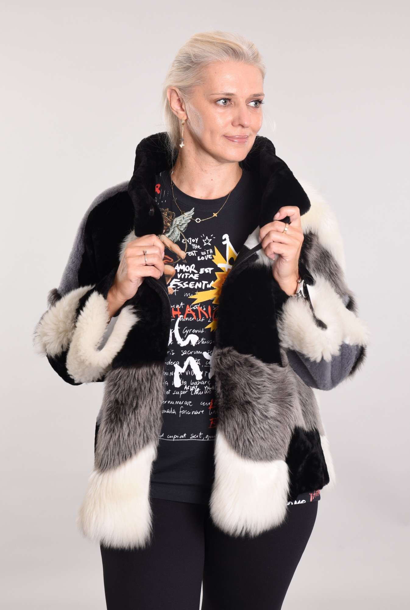 Комбинированная дублёнка