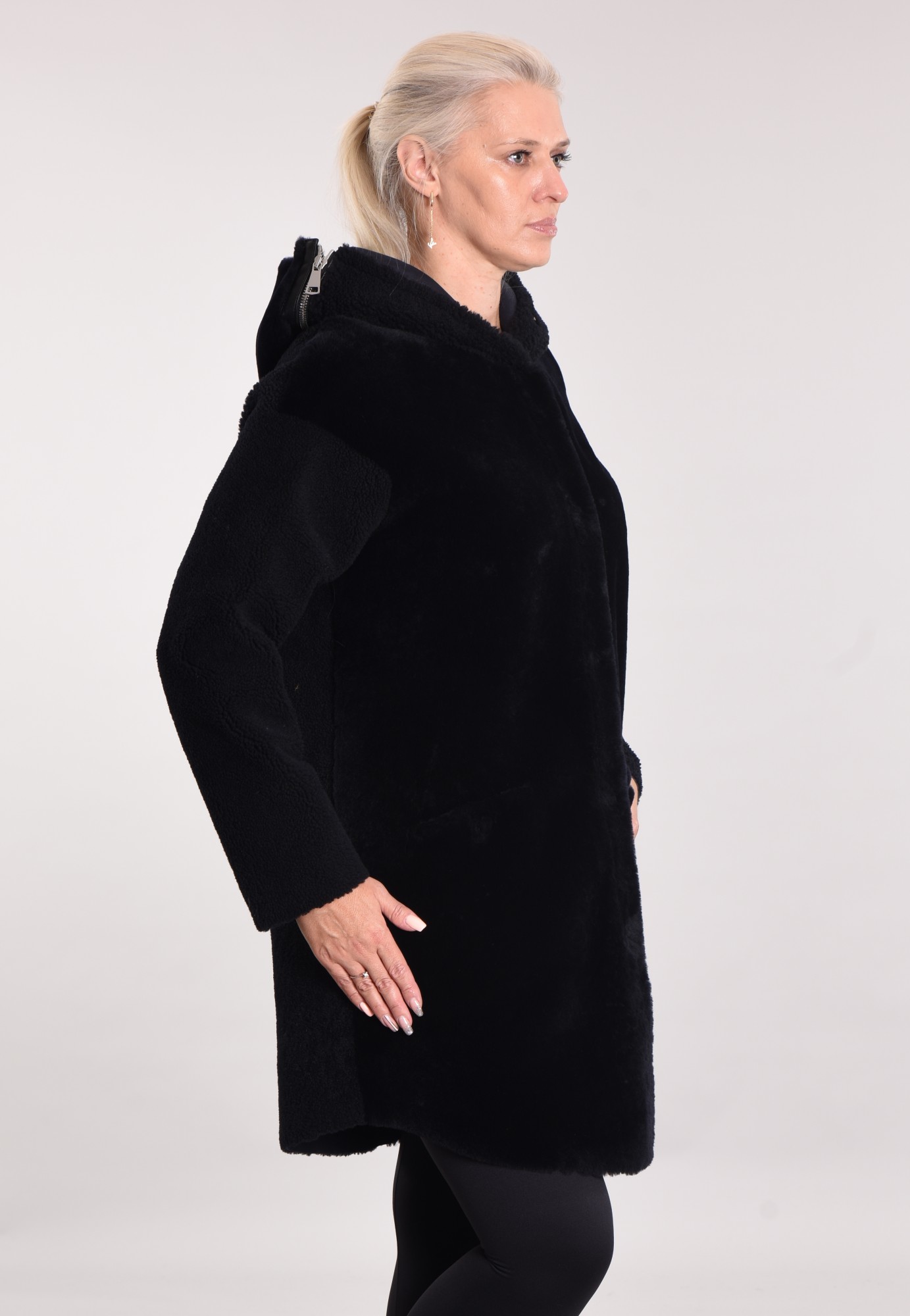 Дублёнка перед мутон, спинка кёрли