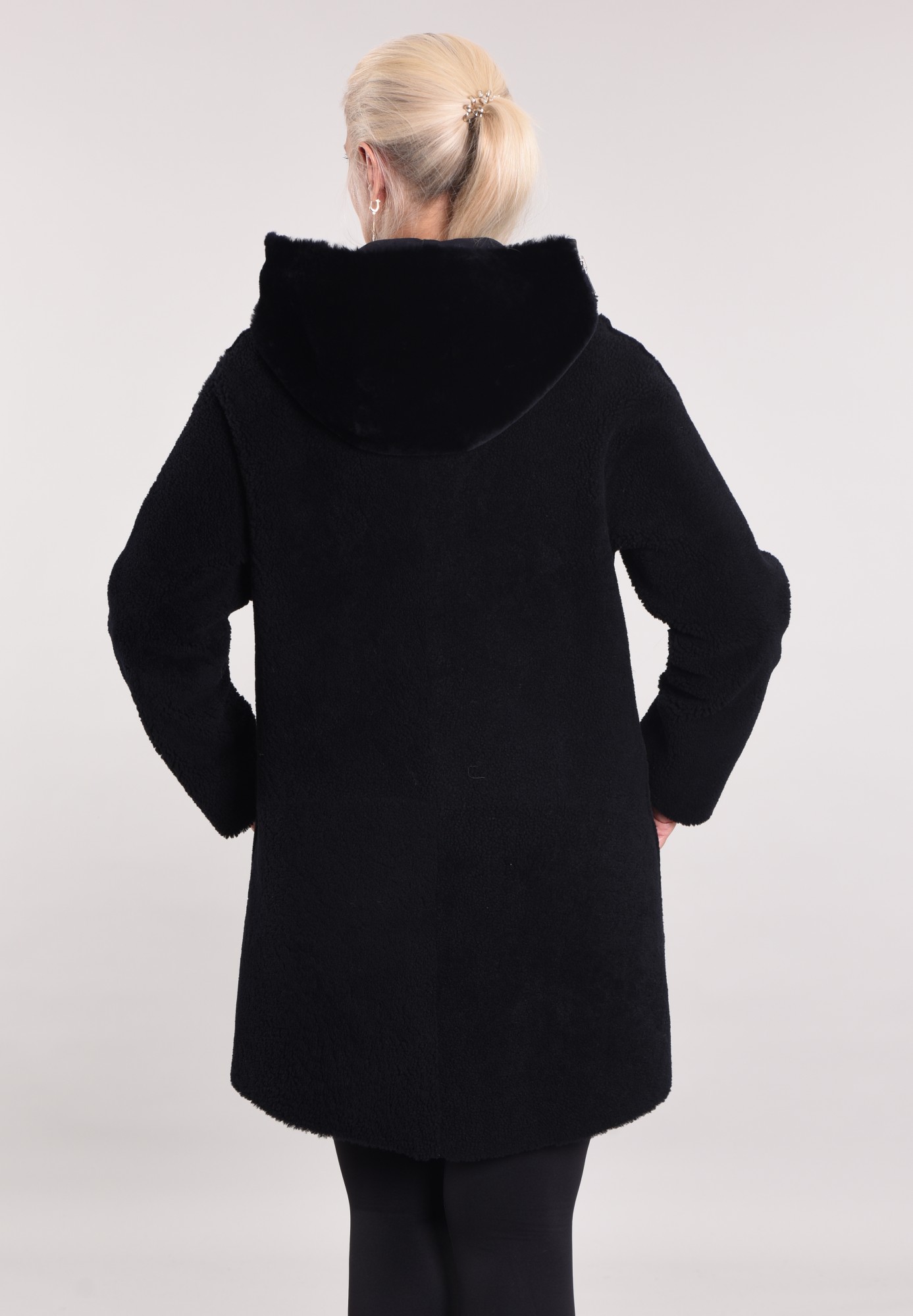 Дублёнка перед мутон, спинка кёрли