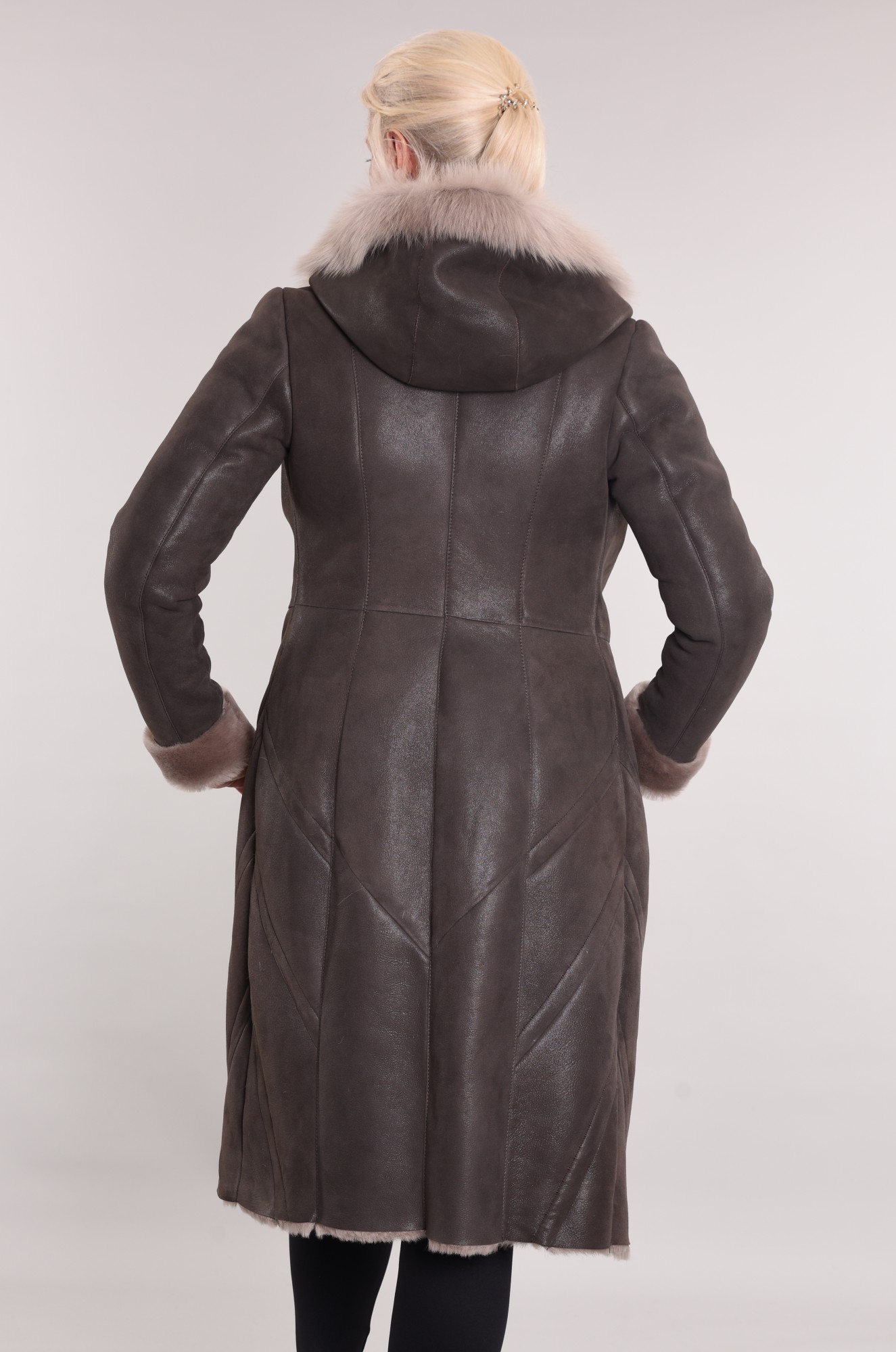 Дублёнка с капюшоном тоскана