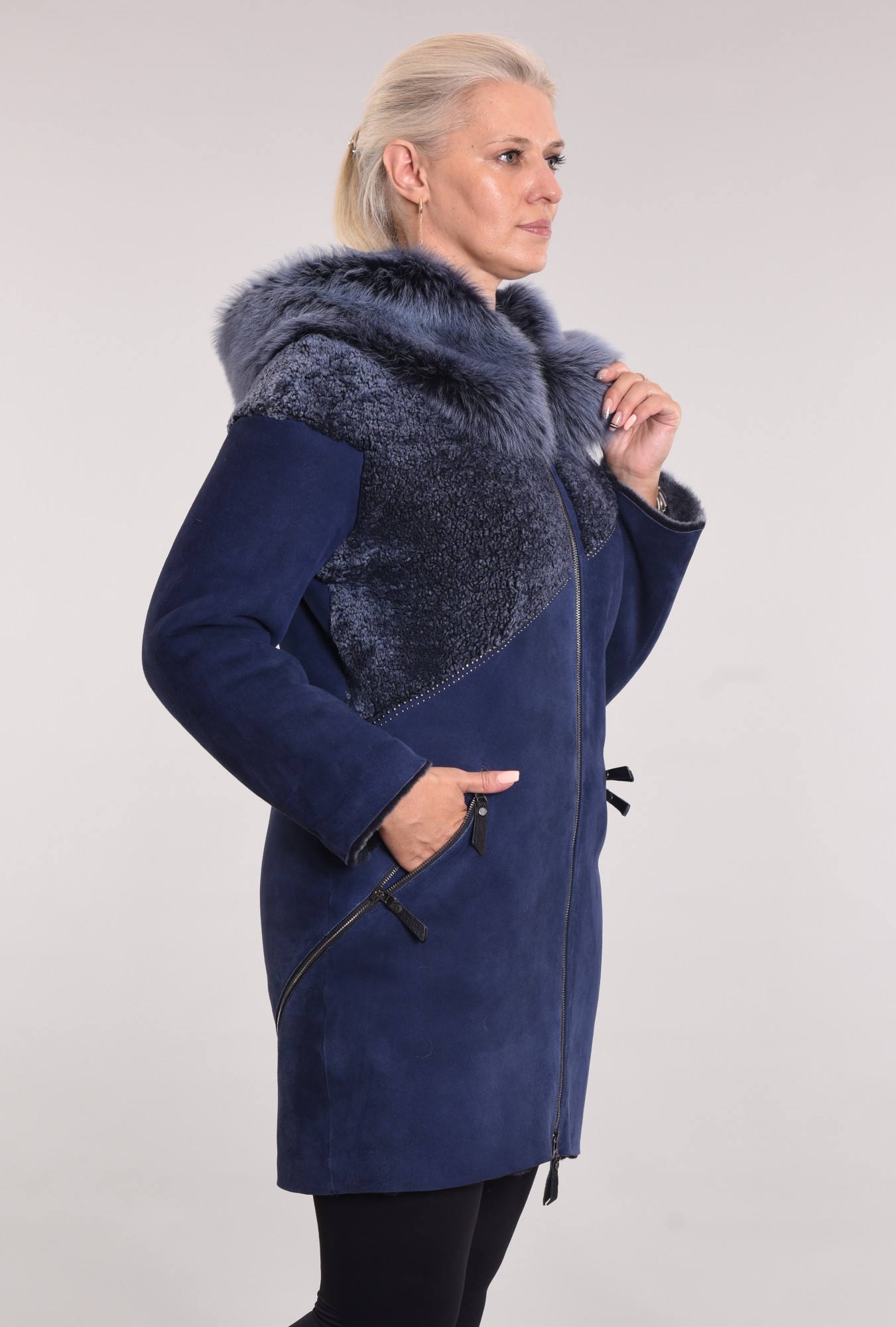 Дублёнка с капюшоном тоскана