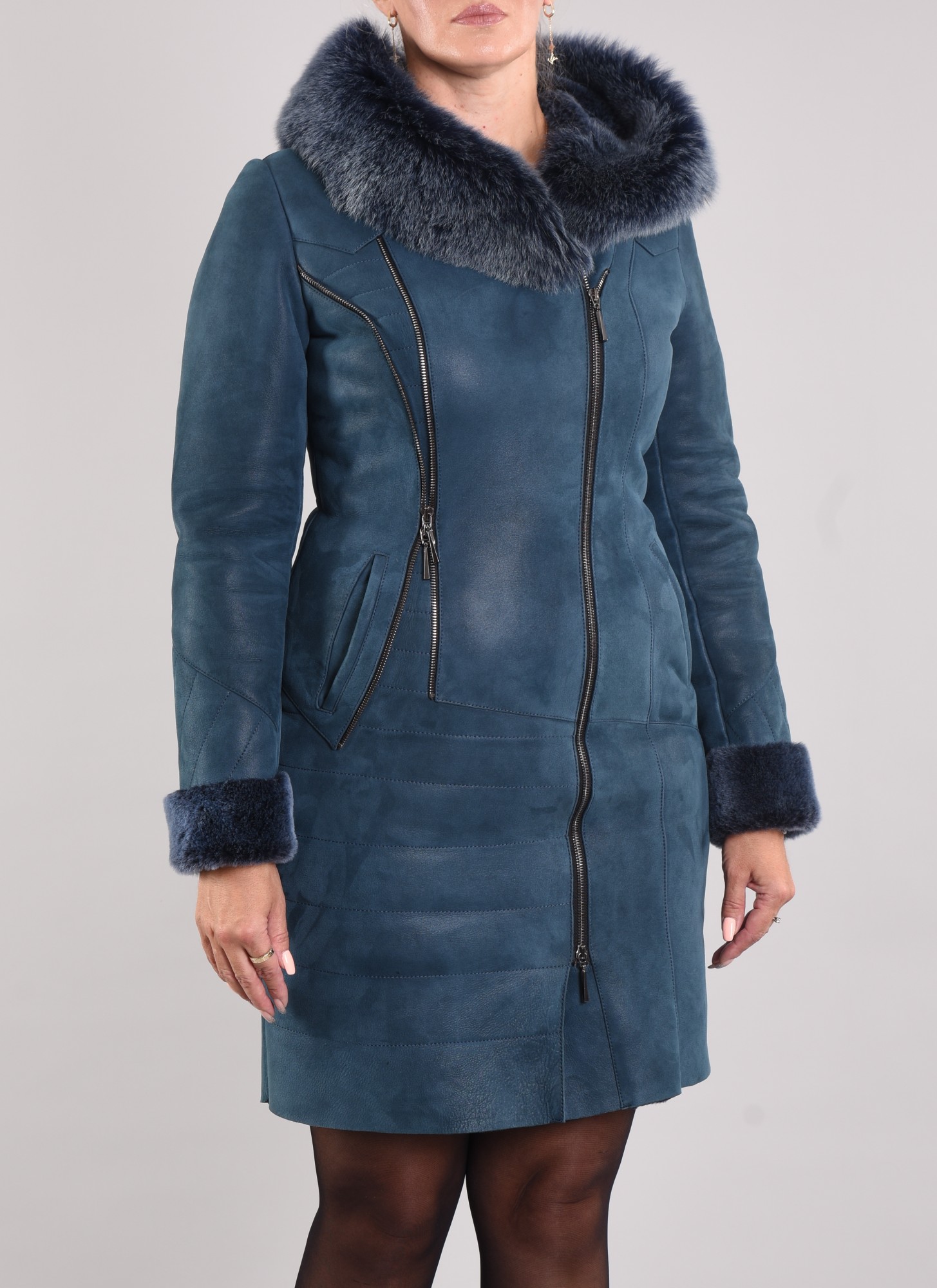 Дублёнка с капюшоном тоскана