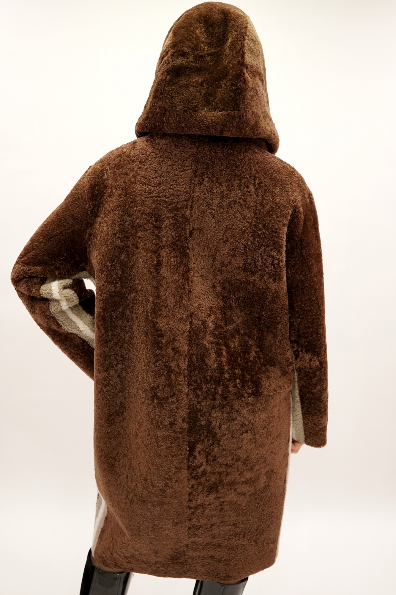 Дублёнка том-кёрли двусторонняя с капюшоном