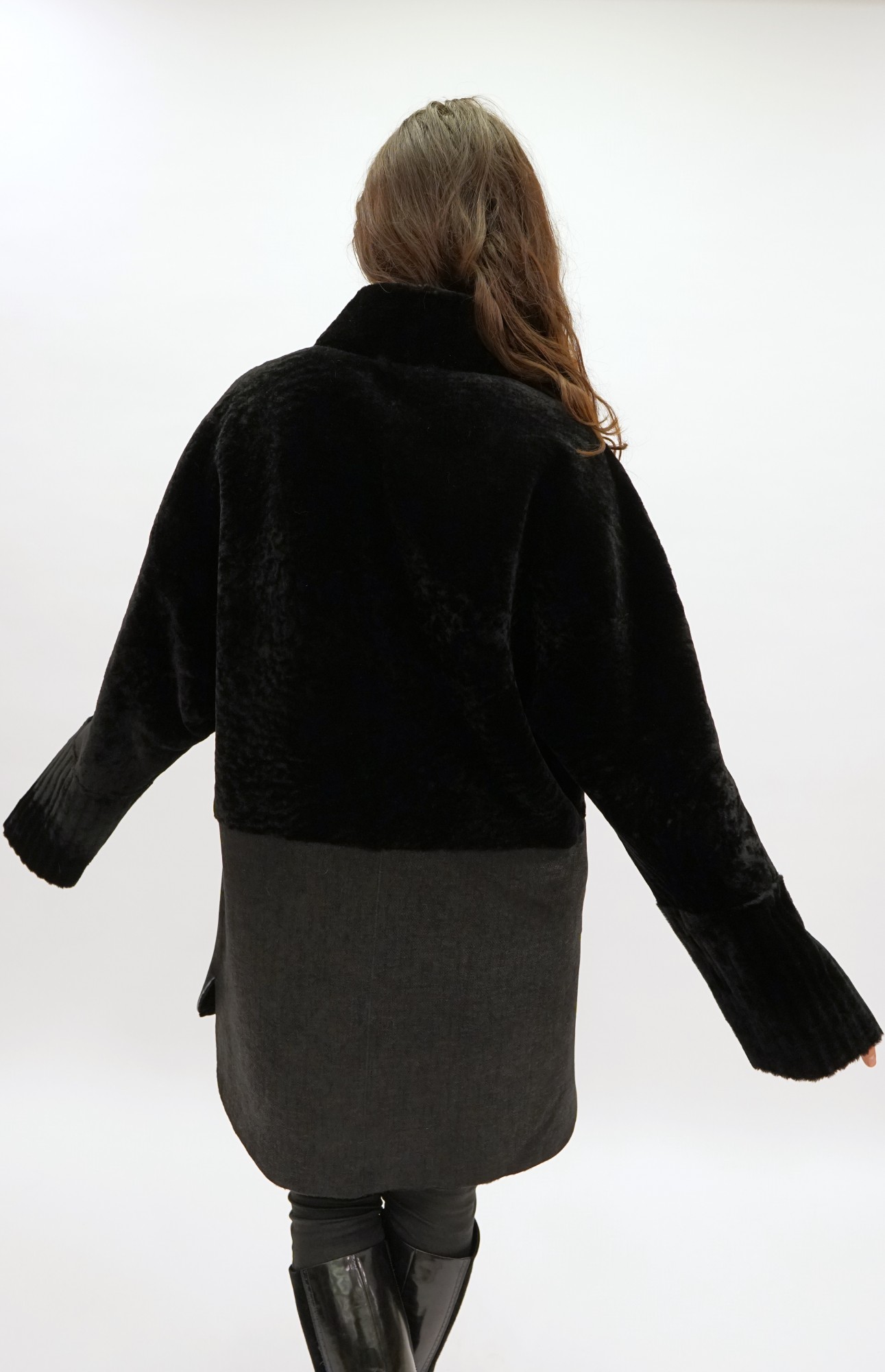 Астраган с покрытием, стойка воротник