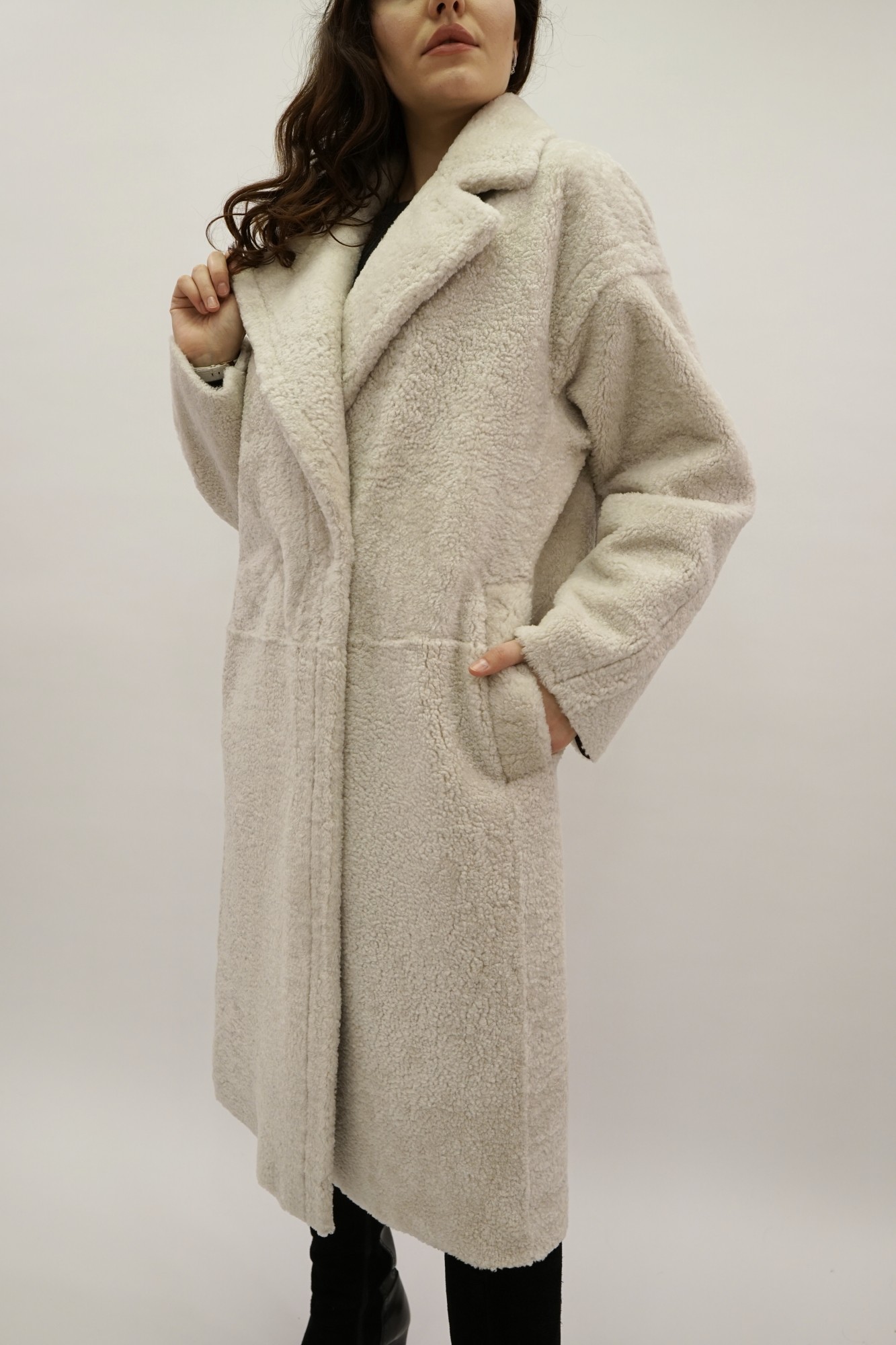 Дублёнка том-кёрли с покрытием. Oversize