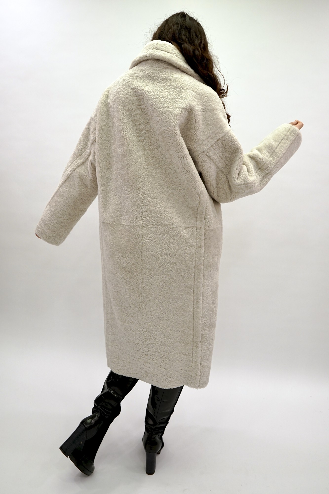 Дублёнка том-кёрли с покрытием. Oversize