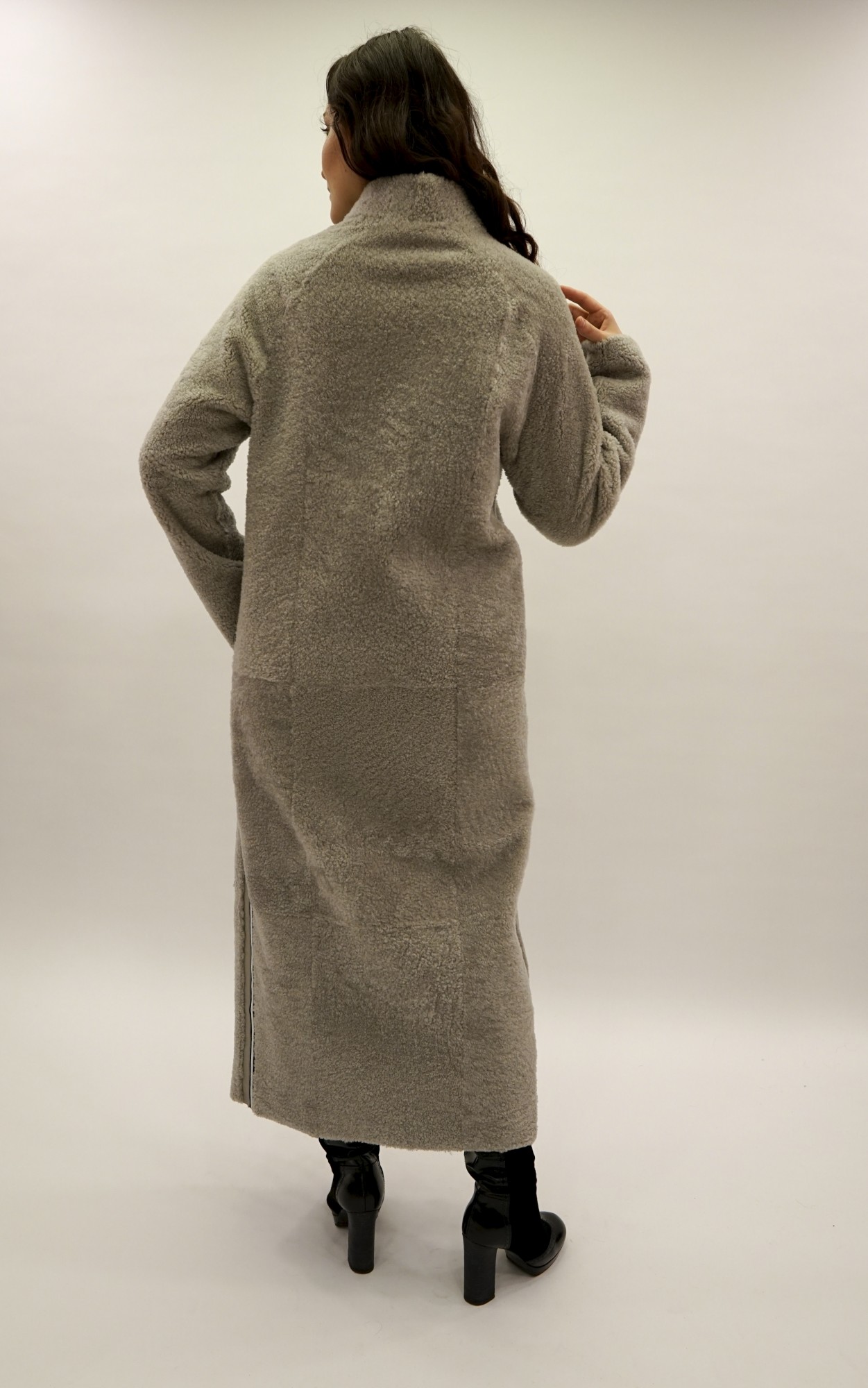 Дублёнка двусторонняя модель том-кёрли с покрытием силка