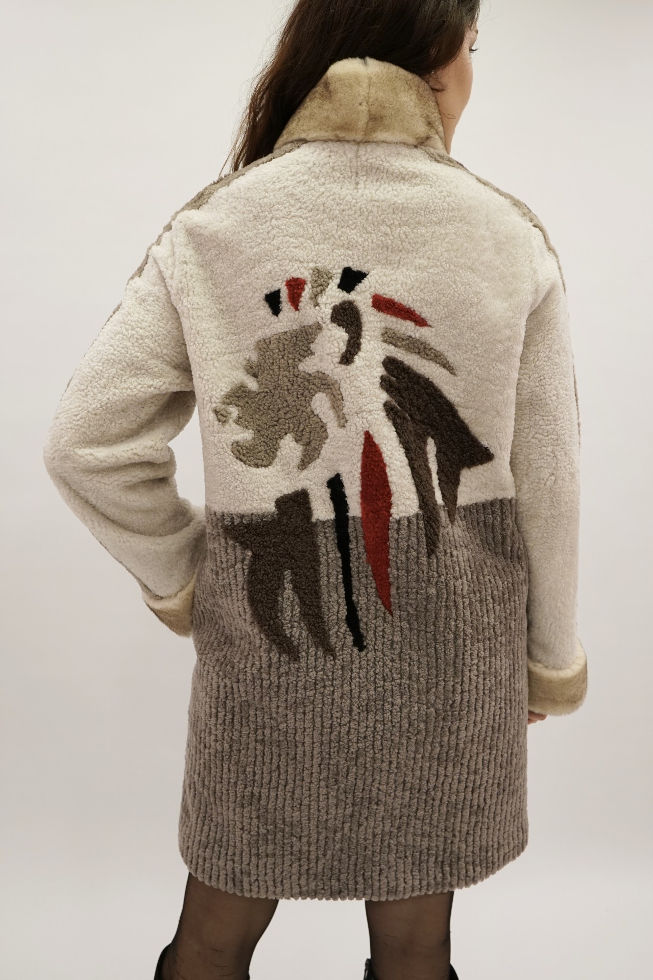 Дублёнка двусторонняя модель том-кёрли с покрытием, стойка воротник и манжеты Rex