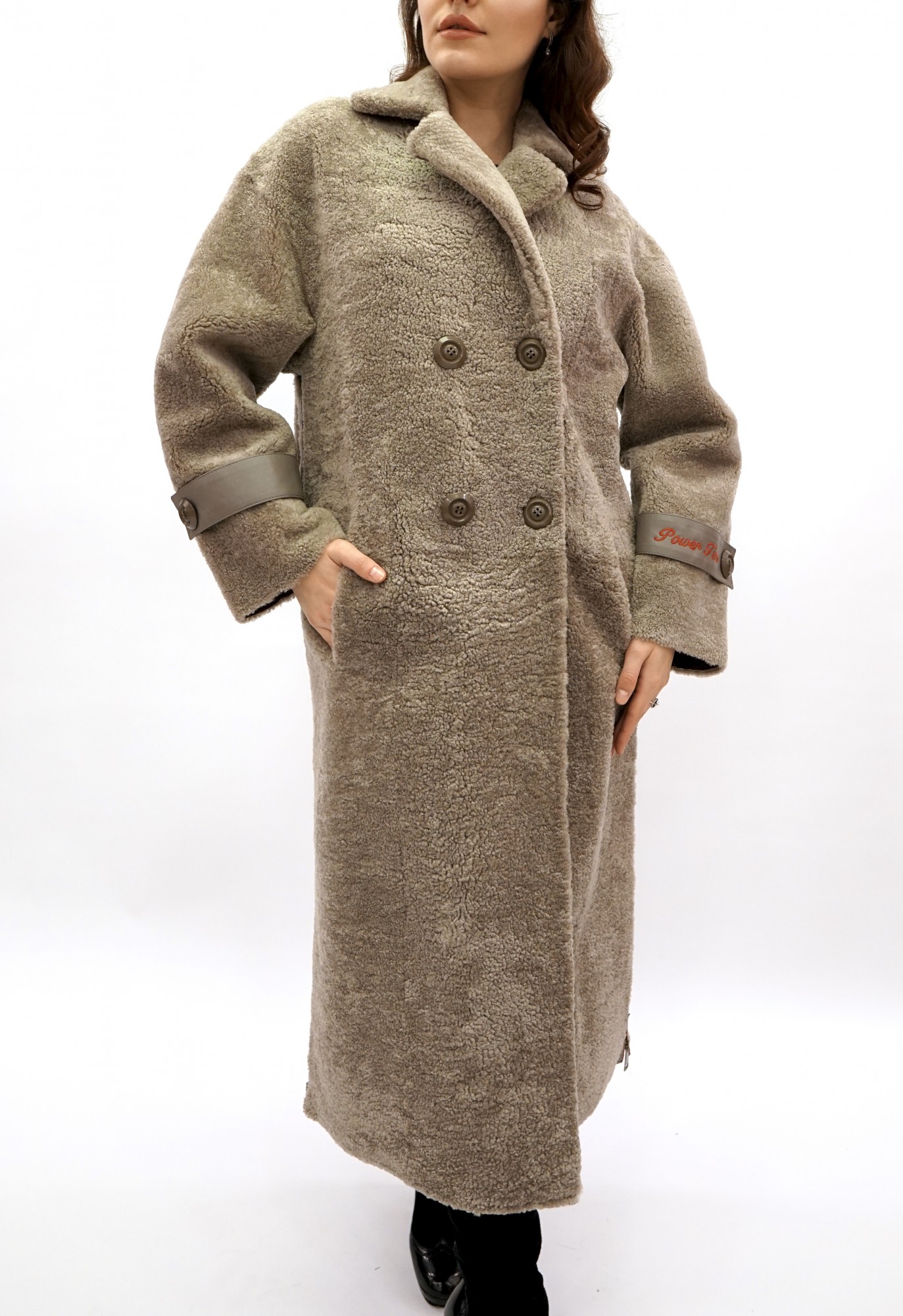 Дублёнка том кёрли с покрытием, английский воротник