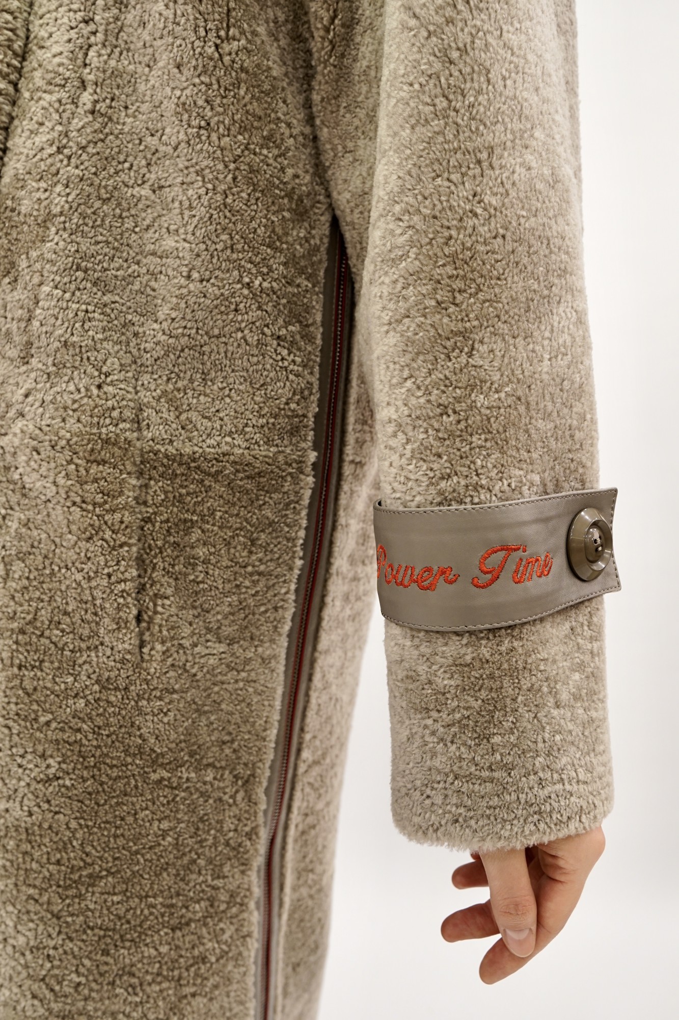 Дублёнка том кёрли с покрытием, английский воротник