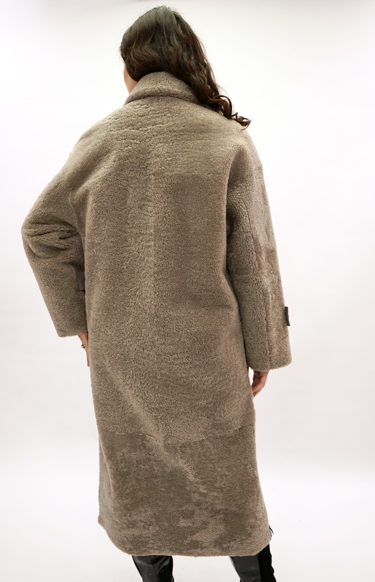 Дублёнка том кёрли с покрытием, английский воротник