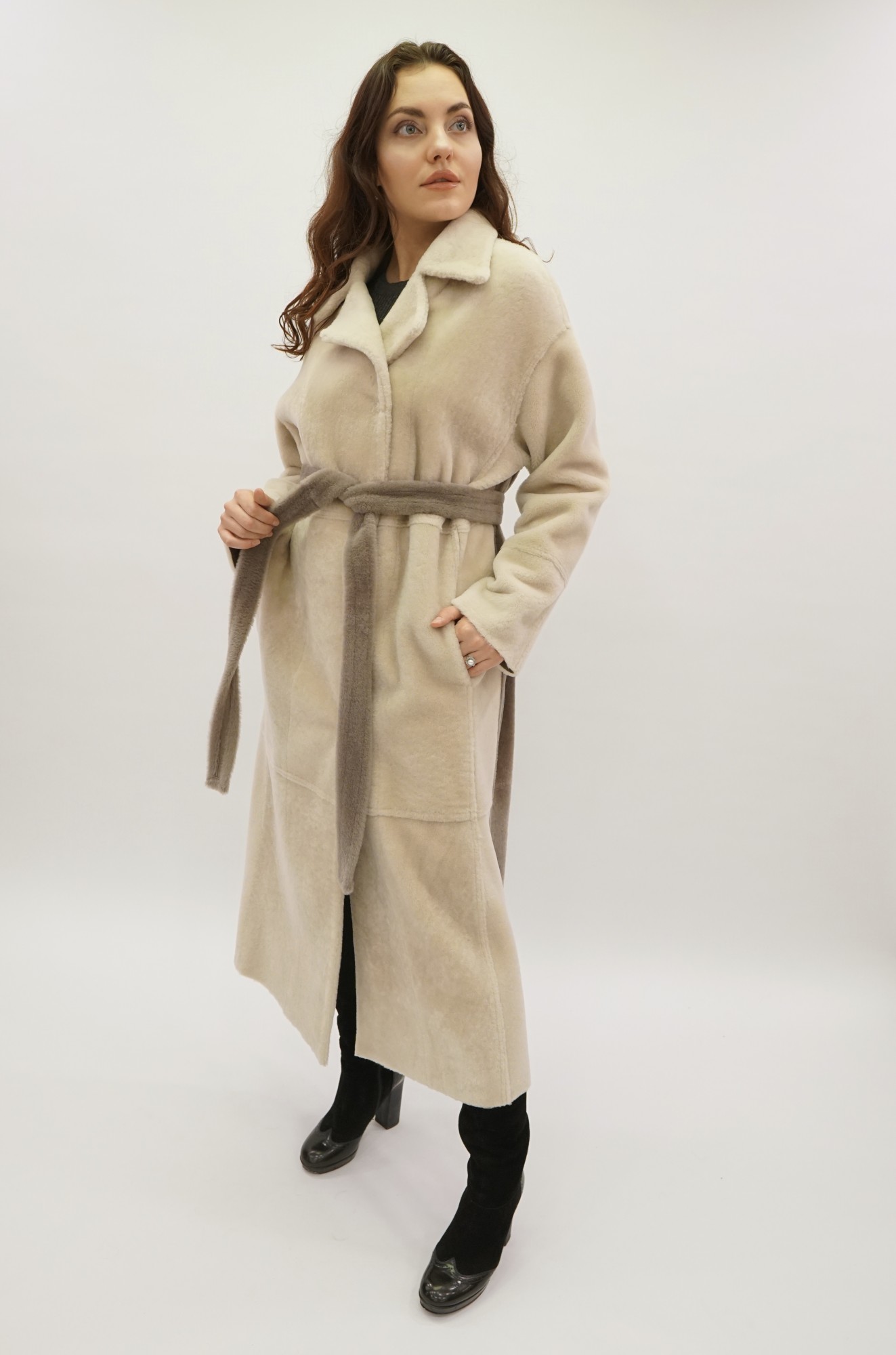 Испанский Меринос двусторонняя модель с покрытием. Oversize