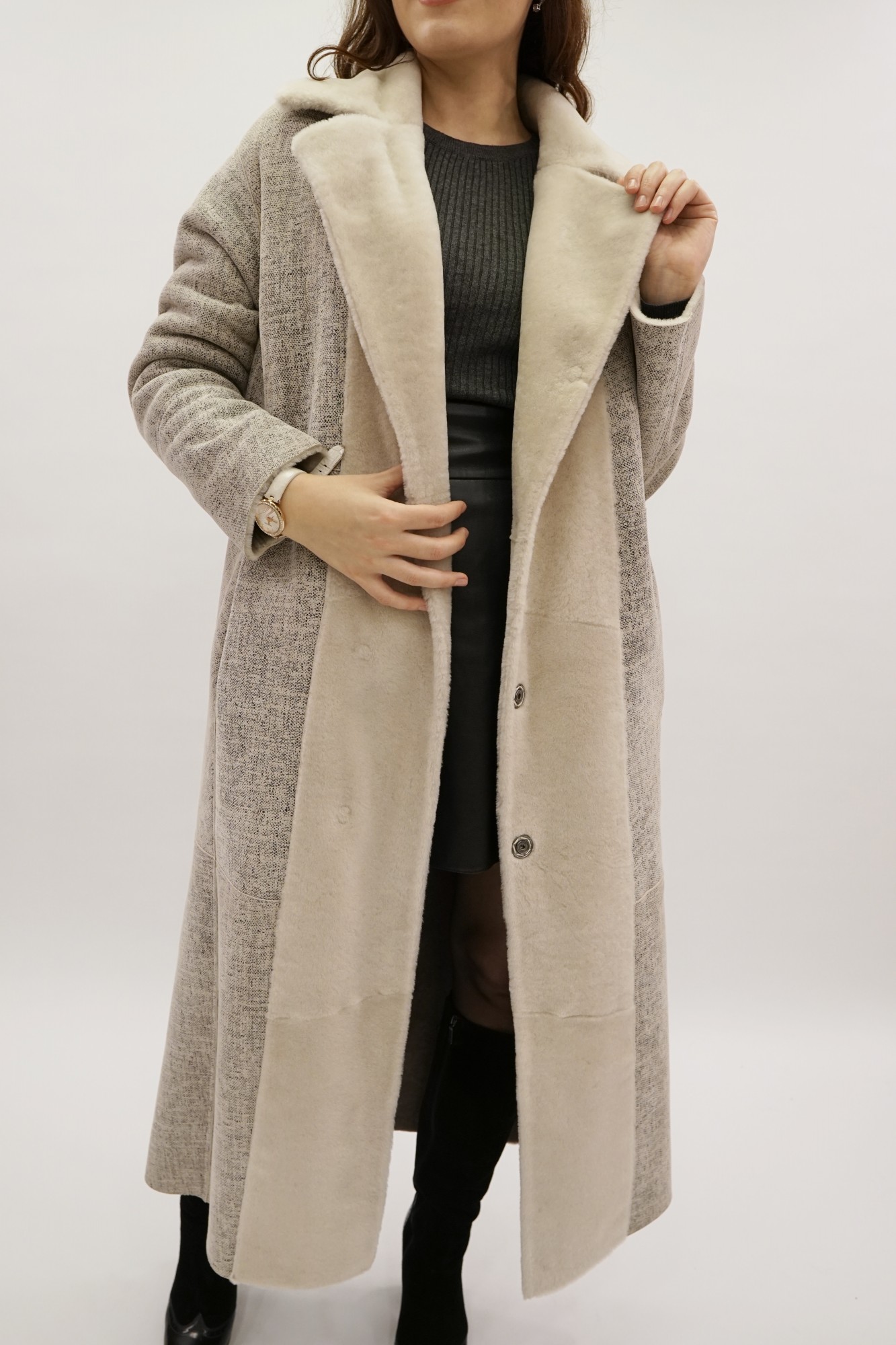 Испанский Меринос двусторонняя модель с покрытием. Oversize