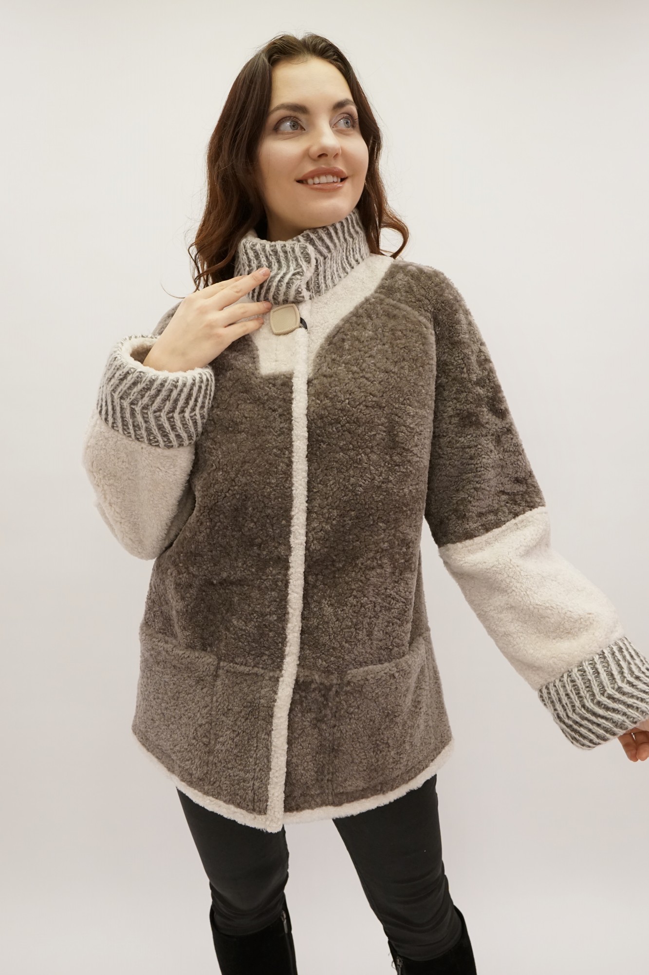 Sheepskin coat reversible tom curly coated