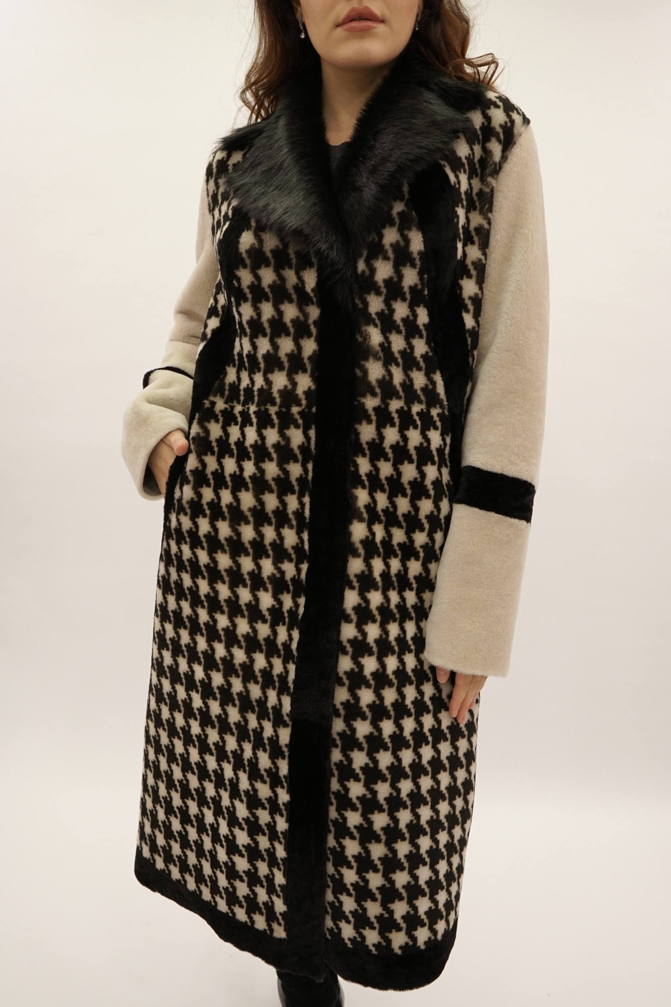 Испанский Меринос двусторонняя модель с покрытием, английский воротник таскана