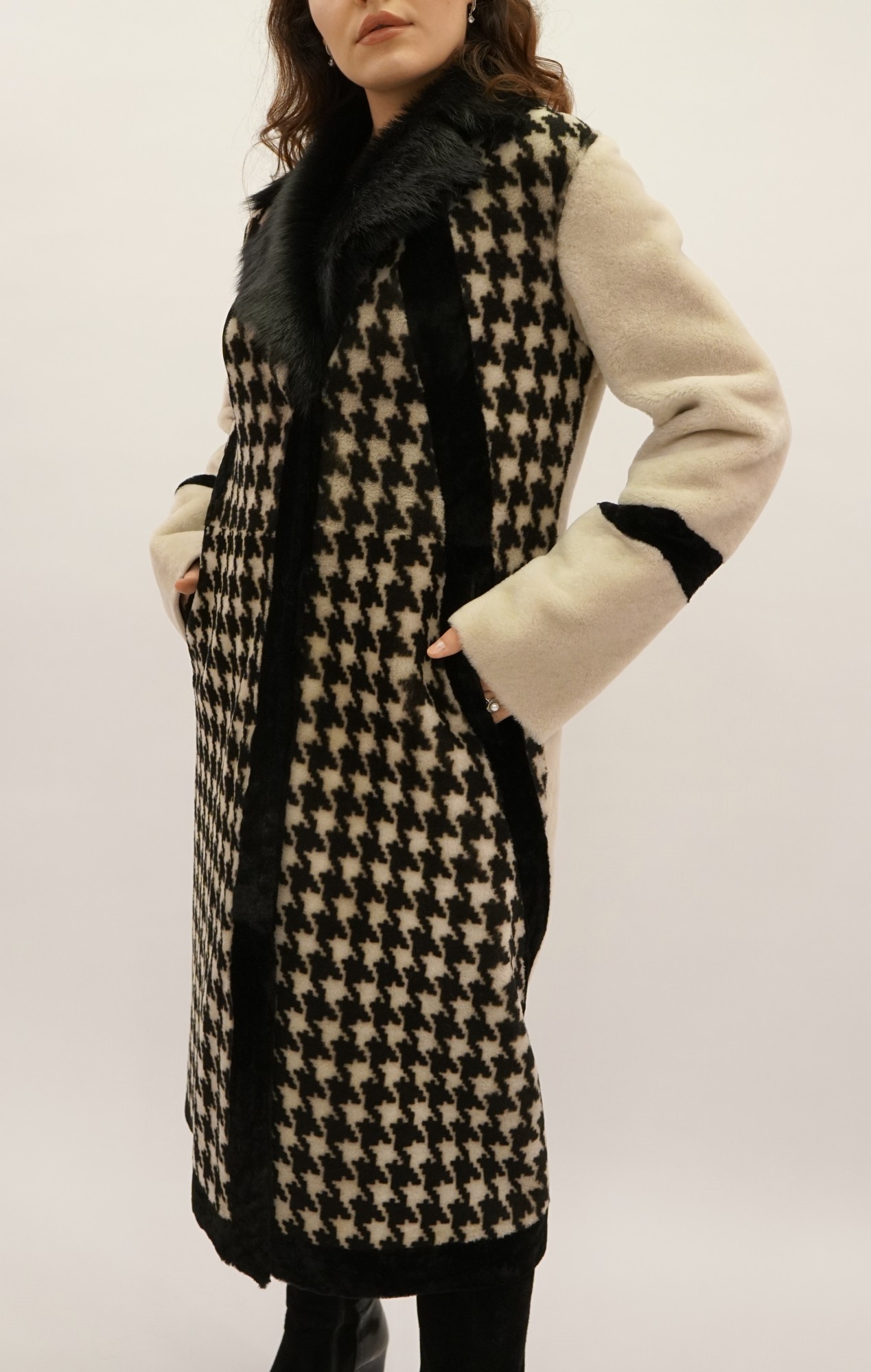 Испанский Меринос двусторонняя модель с покрытием, английский воротник таскана