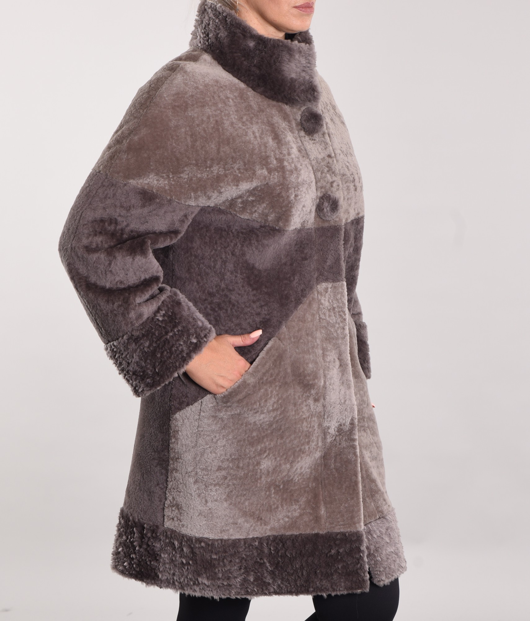 Двусторонний астраган с покрытием на выбор