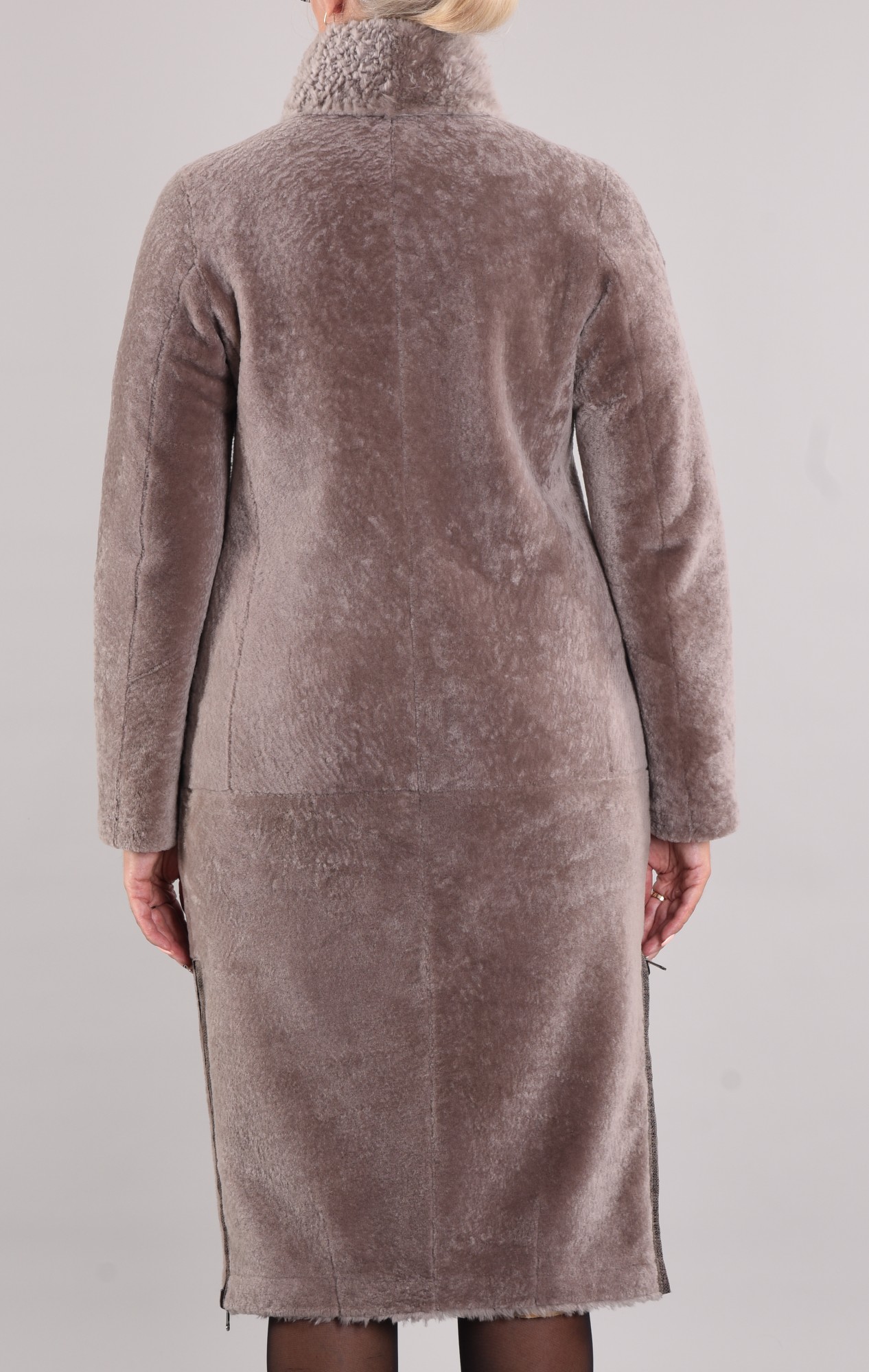 Астраган двусторонняя модель, воротник и перед изделия - тифтик