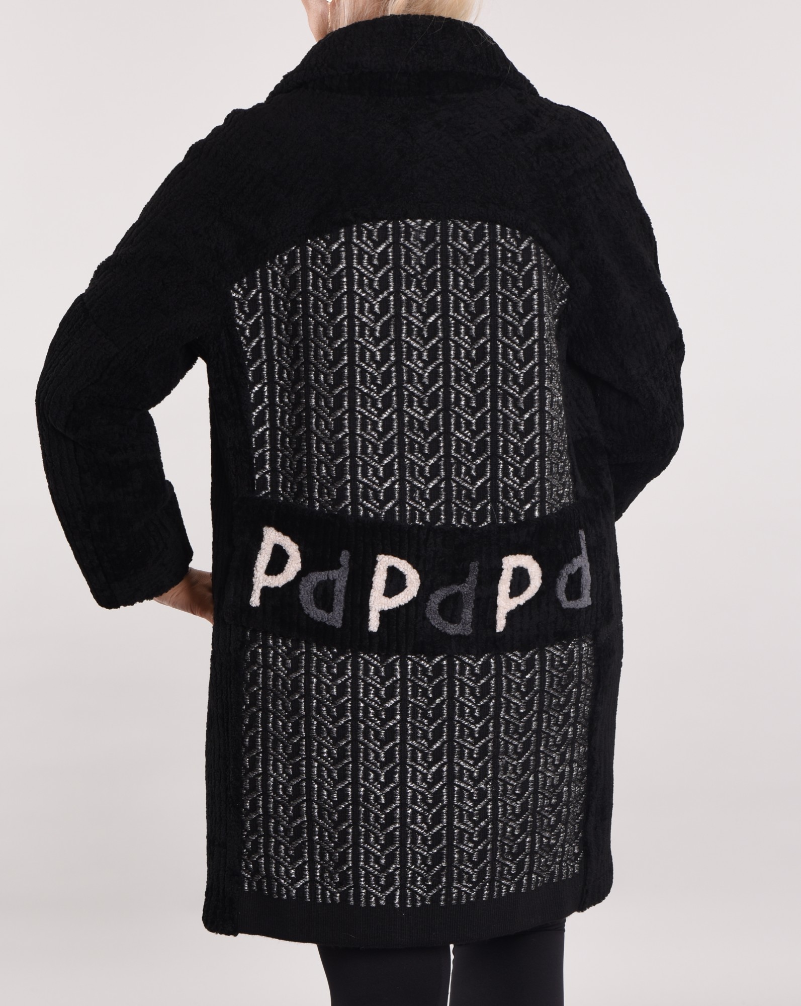 Дублёнка двусторонняя том-кёрли с покрытием. Спина трикотаж