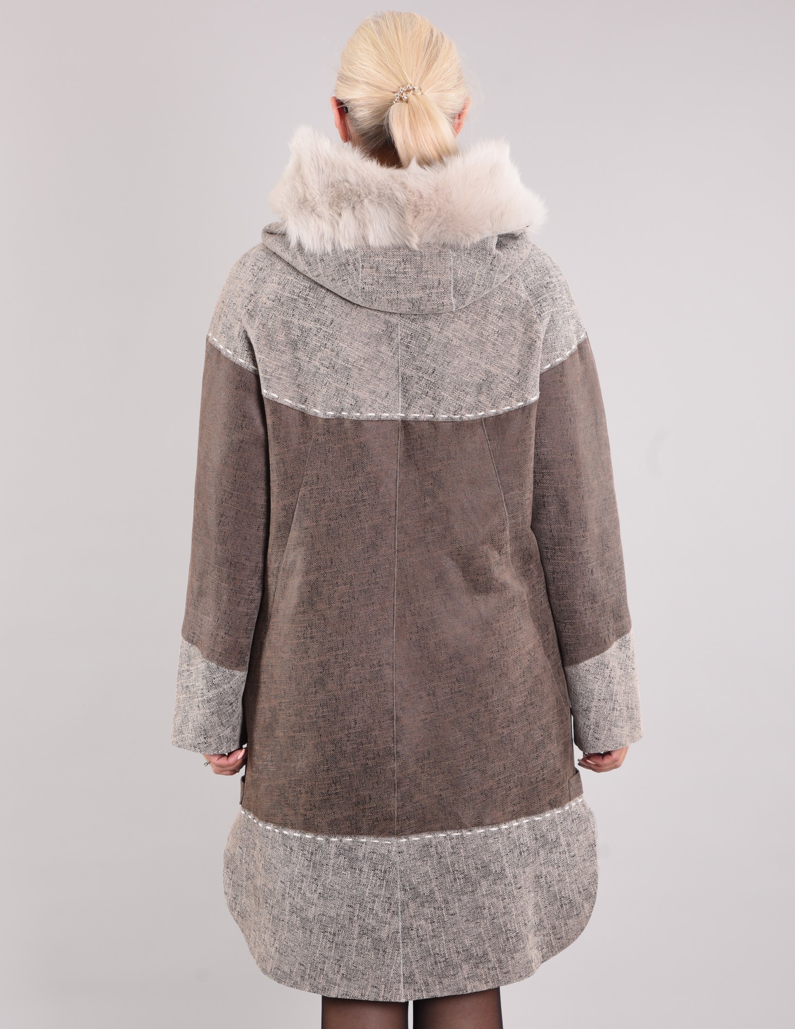 Астраган двусторонняя модель с капюшоном