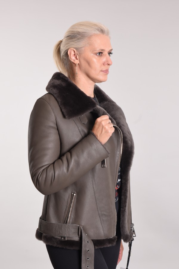 Coated biker jacket