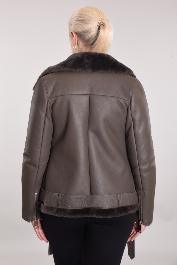 Coated biker jacket
