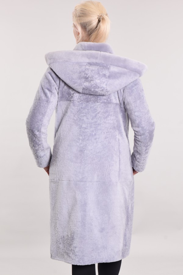 Astragan reversible with detachable hood