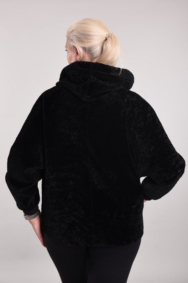 Astragan reversible model with a hood