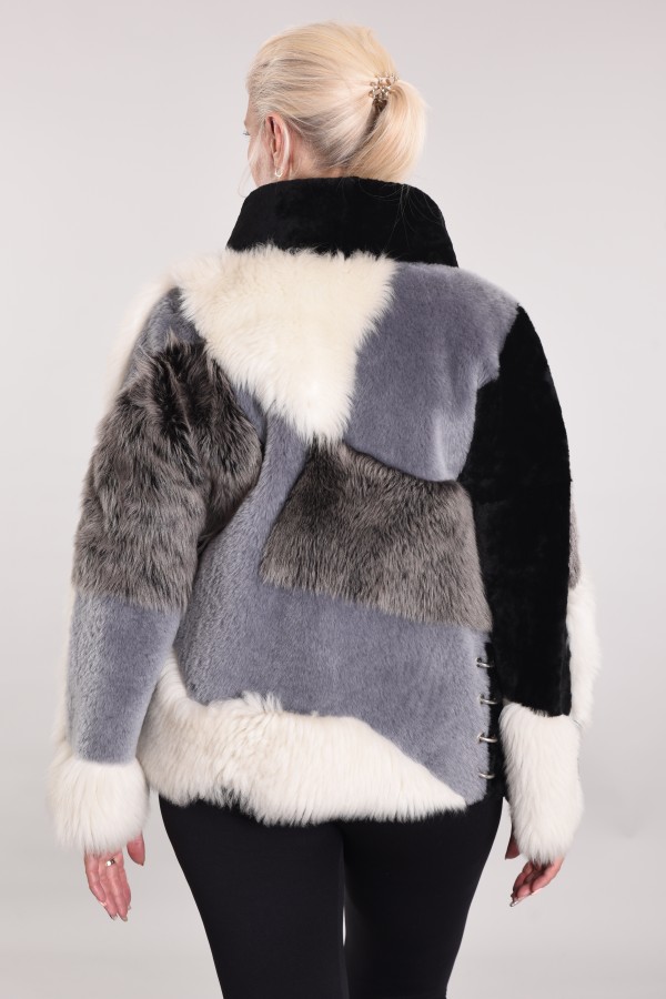 Combined sheepskin coat