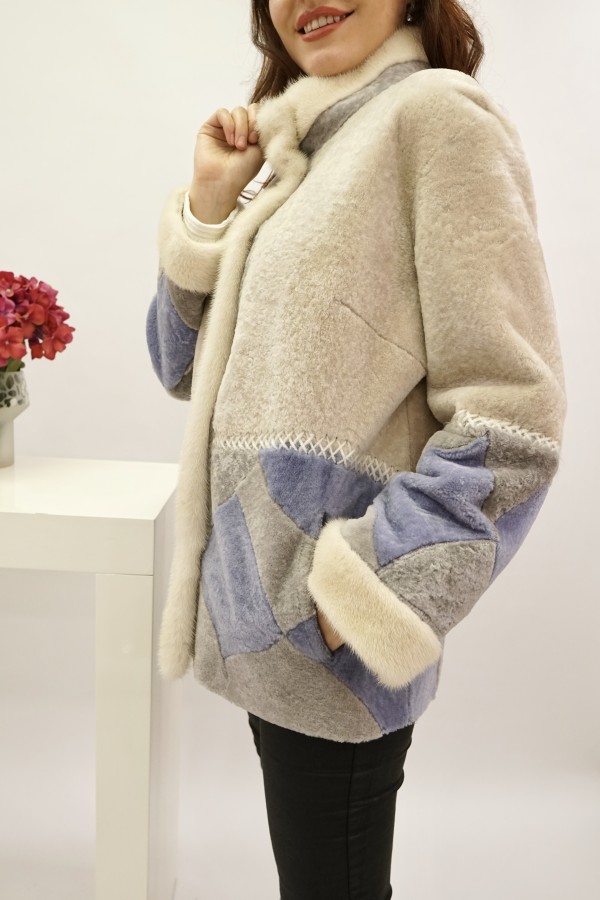 Astragan double-sided coated, mink on the edge