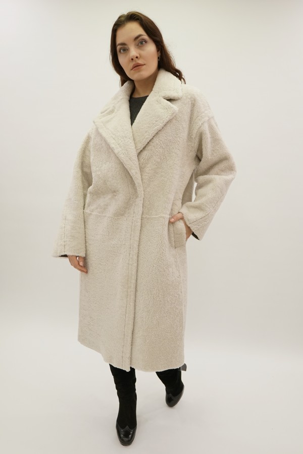 Дублёнка том-кёрли с покрытием. Oversize
