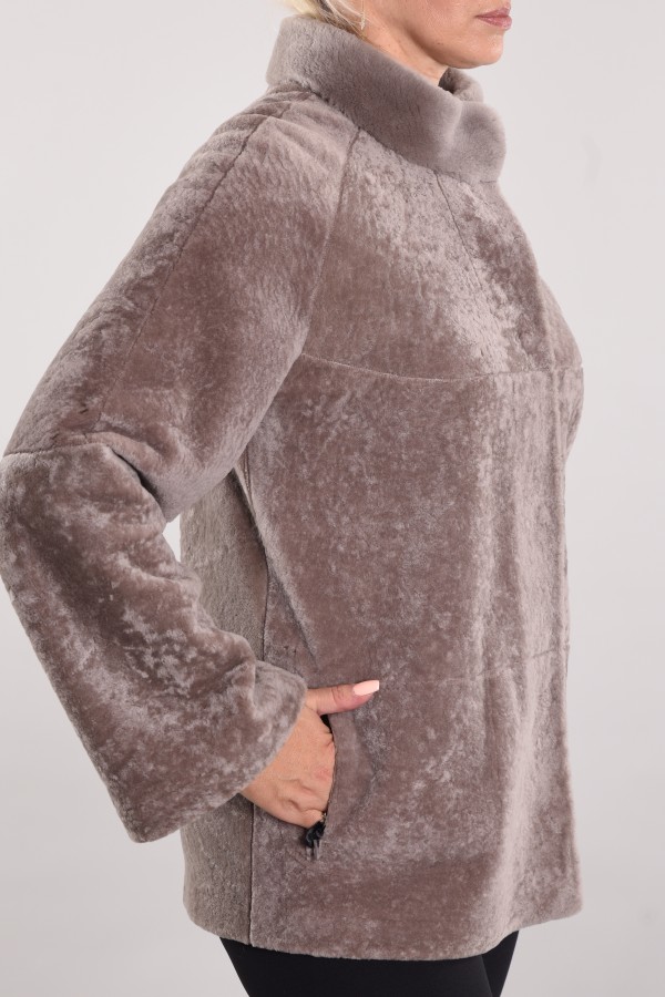 Astragan coated reversible oversize model