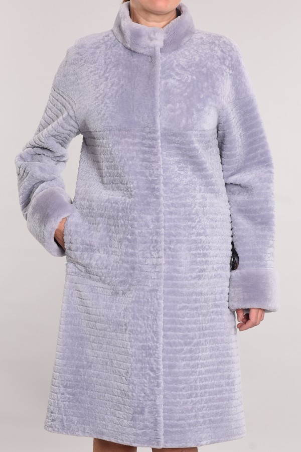 Astragan reversible coated model, stand-up collar and muton cuffs