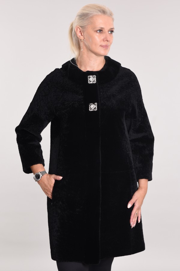 Астраган двусторонняя с покрытием, по краю изделия Rex. Oversize