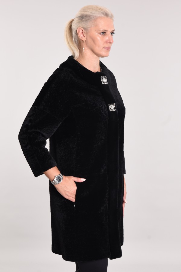 Астраган двусторонняя с покрытием, по краю изделия Rex. Oversize